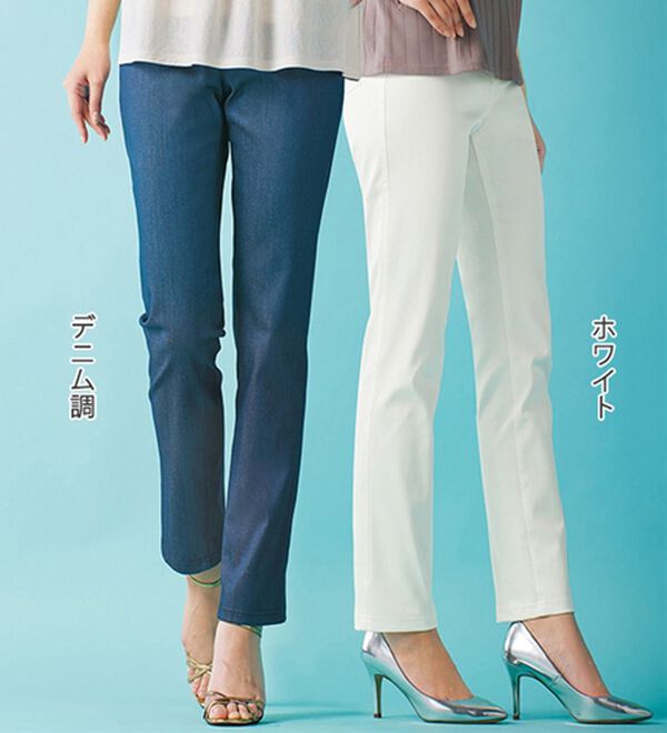 BELLUNA（ベルーナ）の「涼やか裏メッシュストレートパンツ（フルレングスパンツ）」｜詳細画像