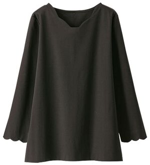 BELLUNA（ベルーナ）の「綿１００％スカラッププルオーバー（カットソー）」｜黒