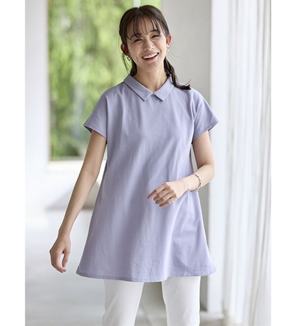 BELLUNA（ベルーナ）の「ヒンヤリ！綿１００％かのこポロチュニック（チュニック）」｜詳細画像