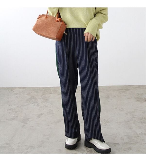 GeeRA（ジーラ）の「サイドライン裾スリットパンツ（フルレングスパンツ）」｜詳細画像