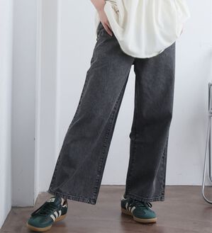 A HAPPY MARILYN（アハッピーマリリン）の「【Ｍ～７Ｌ】【選べる丈】【夏でも穿きたい】美脚＆美尻が叶う 優勝！ 着痩せ ワイドパンツ（ワイドパンツ・ガウチョ）」｜デニム／ブラックケミカル
