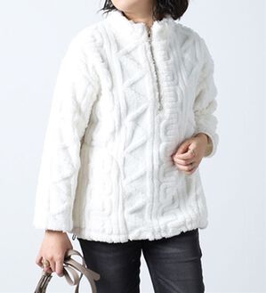 BELLUNA（ベルーナ）の「＜ｓｏｒａｆｕｋｕ＞ボア素材ハーフジッププルオーバー（カットソー）」｜アイボリー