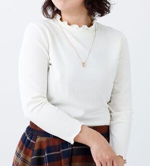 BELLUNA（ベルーナ）の「針抜きテレコハイネックプルオーバー（カットソー）」｜オフ白