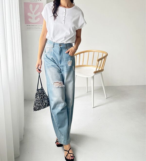 GeeRA（ジーラ）の「綿１００％前後２ＷＡＹシルケットフレンチスリーブカットソー（Tシャツ）」｜詳細画像