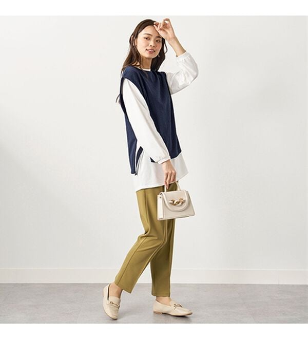 BELLUNA（ベルーナ）の「カットソージャカード素材ベストアンサンブル（アンサンブル）」｜詳細画像