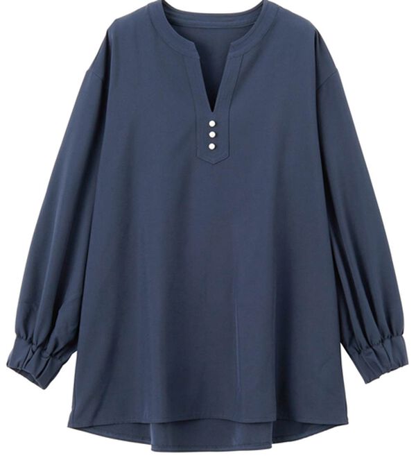 RANAN（ラナン）の「3つの機能付！パール調ボタン付スキッパーブラウス（ブラウス）」｜詳細画像