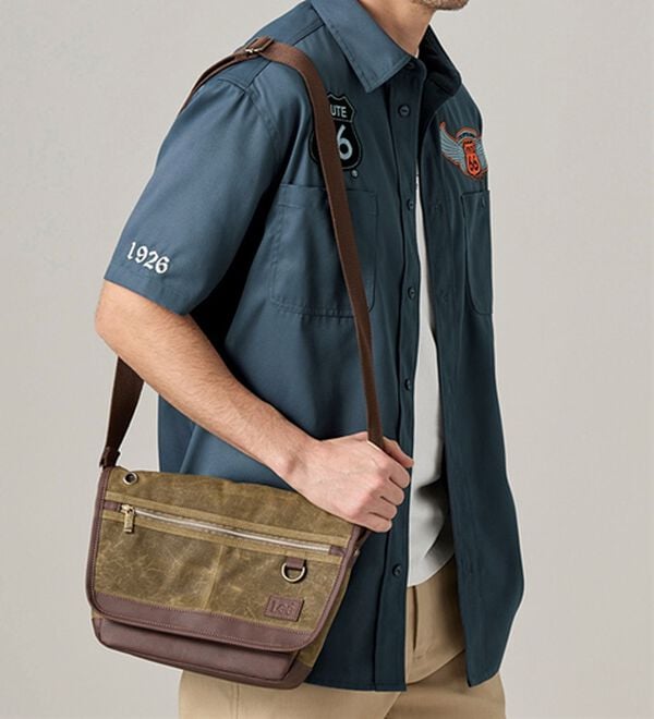 「＜Ｌｅｅ＞ビンテージ風帆布ショルダー（メンズショルダーバッグ）」｜詳細画像