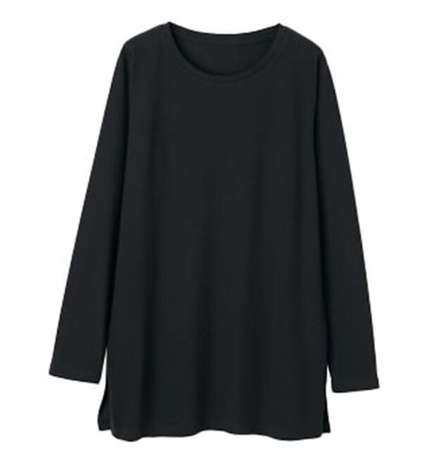 RANAN（ラナン）の「＜ＢＣ＞綿１００％&times;吸湿発熱！あったか裾スリットロングプルオーバー（カットソー）」｜詳細画像