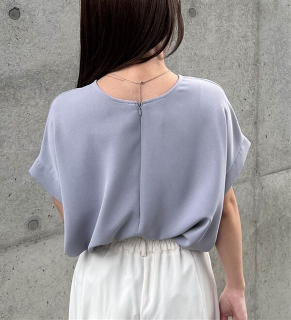 RANAN（ラナン）の「【汗シミ防止】ひんやり&防シワ前後2WAYハーフジップブラウス（ブラウス）」｜詳細画像