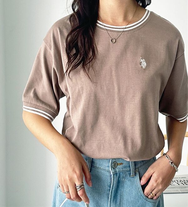 GeeRA（ジーラ）の「【ＵＳ．ＰＯＬＯ．ＡＳＳＮ】ライン配色Ｔシャツ（Tシャツ）」｜詳細画像