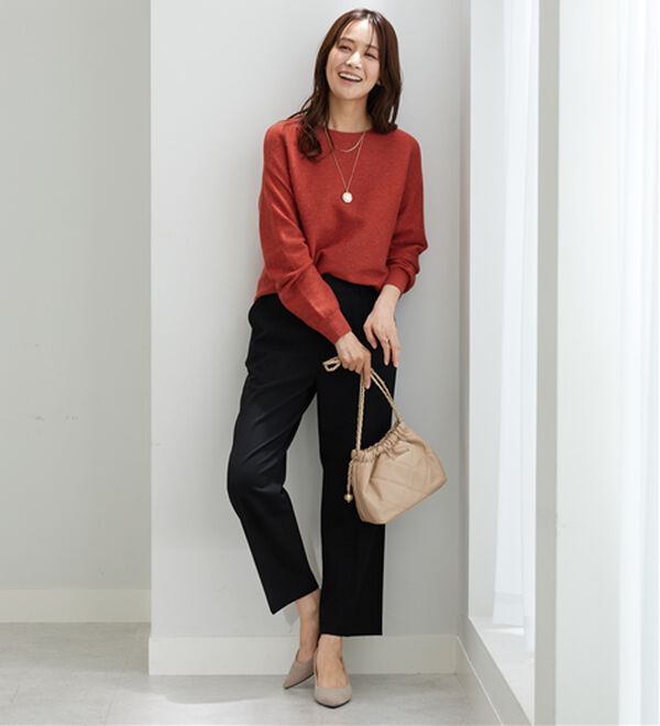 BELLUNA（ベルーナ）の「サマ見え（SW）ウール調素材ストレートパンツ（フルレングスパンツ）」｜詳細画像