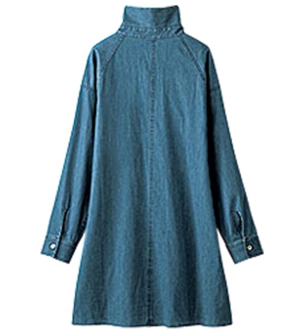 BELLUNA（ベルーナ）の「デニム素材ジッパー使いシャツチュニック（チュニック）」｜詳細画像