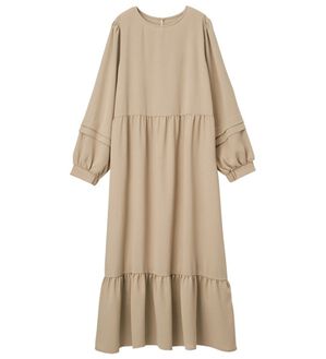 RANAN（ラナン）の「ボリューム袖ティアードワンピース（その他ワンピース）」｜ベージュ
