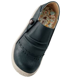 BELLUNA（ベルーナ）の「＜ｍｏｚ＞くるみボタンギャザースリッポン（スリッポン）」｜ブラック