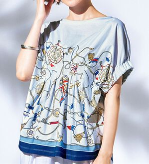 VINNO（ヴィノ）の「キシリトール加工・冷感プリントトップス（カットソー）」｜チェーン