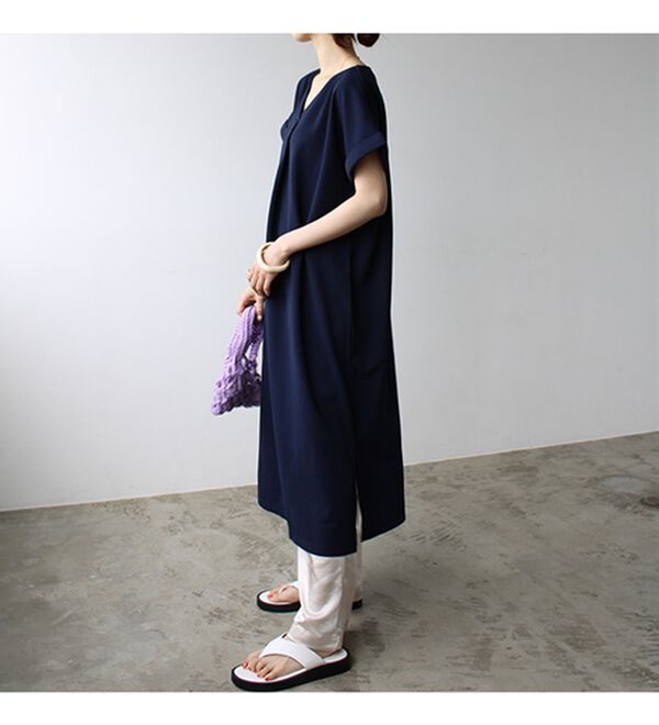 GeeRA（ジーラ）の「ひんやり快適！ジャカードスキッパーワンピ（カットソーワンピース）」｜詳細画像