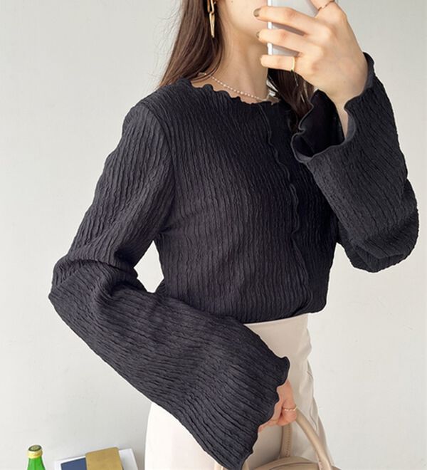 GeeRA（ジーラ）の「前後２ｗａｙフレアスリーブカットソー（カットソー）」｜詳細画像