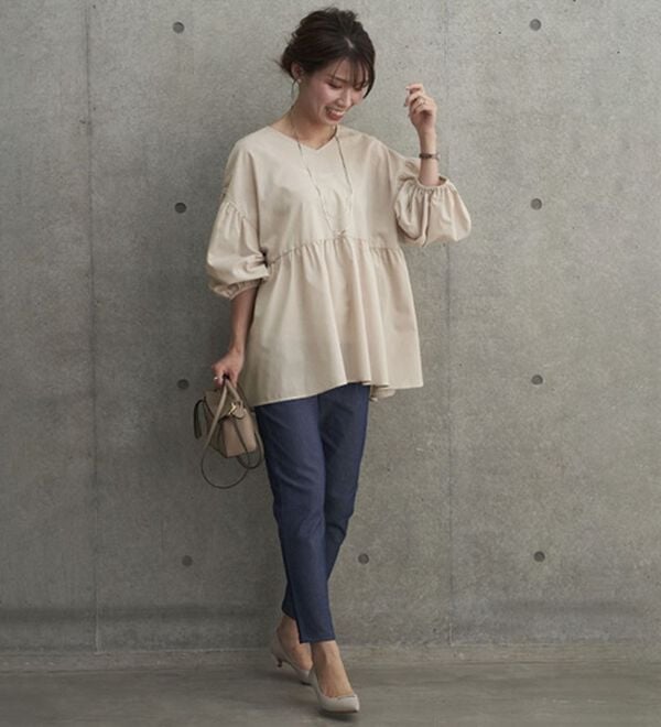 polaura ポローラ ペプラムチュニック ピンク polaura ポローラ ペプラムチュニック ピンク