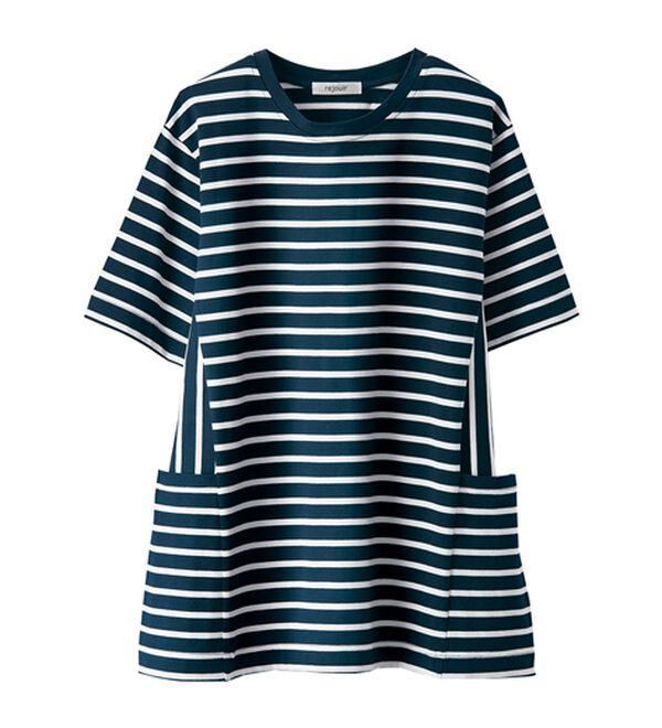 BELLUNA（ベルーナ）の「サイドポケット使いボーダー柄チュニック（チュニック）」｜詳細画像