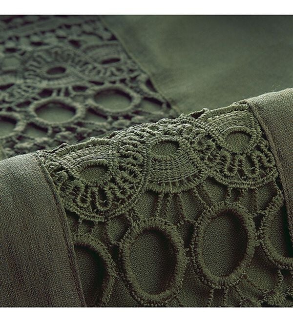 BELLUNA（ベルーナ）の「ケミカルレース切替ジャケットアンサンブル（ノーカラージャケット）」｜詳細画像