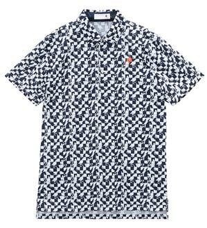 「＜ルコック＞ルースタータイル柄半袖シャツ（メンズシャツ）」｜ネイビー