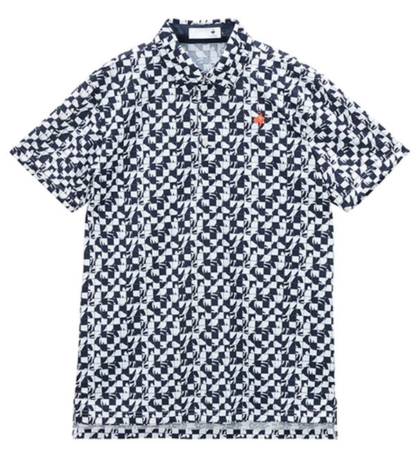 「＜ルコック＞ルースタータイル柄半袖シャツ（メンズシャツ）」｜ネイビー