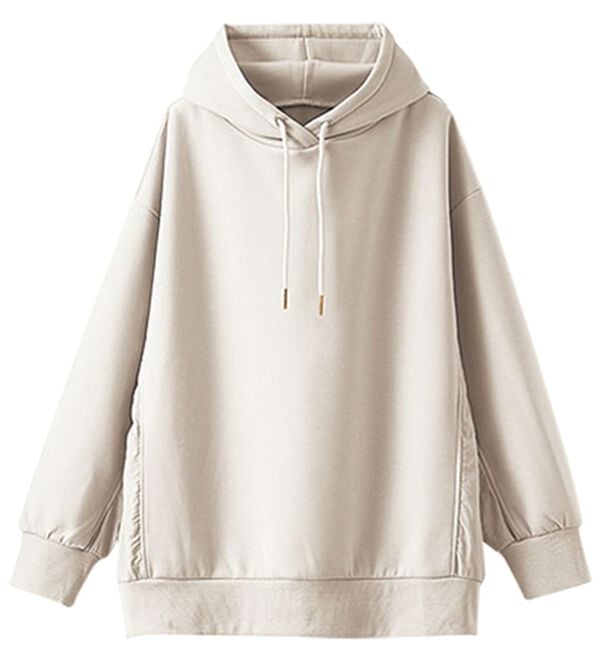 BELLUNA（ベルーナ）の「フード付き異素材切替細見えプルオーバー（カットソー）」｜詳細画像