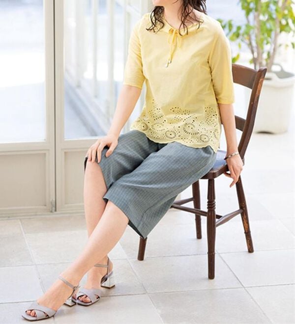ルフラン（ルフラン）の「【３本組】日本製ひざ下丈キュロットパンツ（その他パンツ）」｜詳細画像