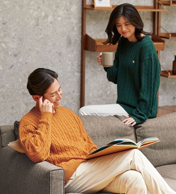 「＜アーノルド　パーマー＞ワンポイントケーブルニット（メンズニット・セーター）」｜詳細画像