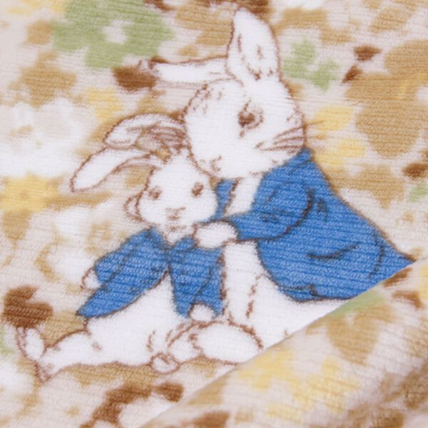 「ピーターラビット　あったかフランネル敷きパッド・枕パッド＜フラワー＞〈合わせ毛布・シートクッション〉（敷パッド）」｜詳細画像