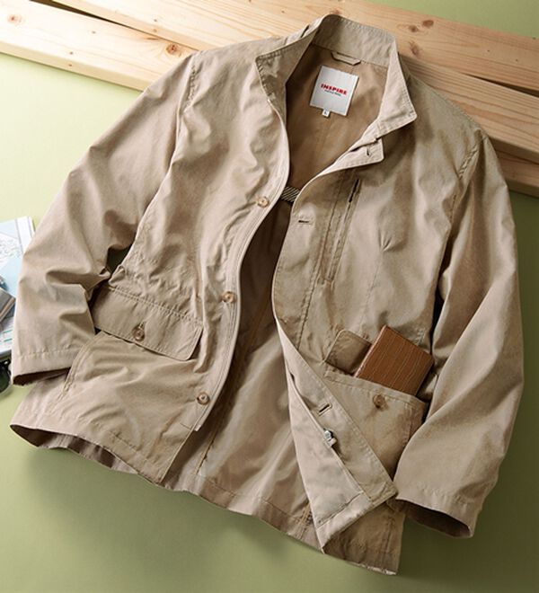 「＜インスパイア＞ビンテージ風ショートコート（メンズコート）」｜ベージュ