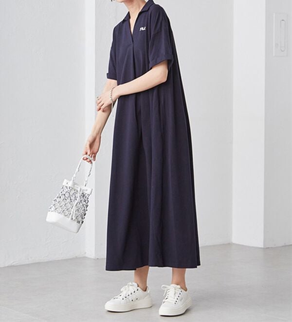 RANAN（ラナン）の「＜ＦＩＬＡ＞ゆったりフレアーポロワンピース（その他ワンピース）」｜詳細画像