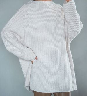 RANAN（ラナン）の「ふんわり！あぜ編ニットチュニック（チュニック）」｜オフホワイト