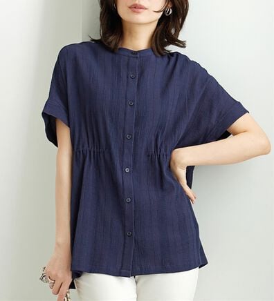 BELLUNA（ベルーナ）の「シアージャカード素材ペプラムチュニック（チュニック）」