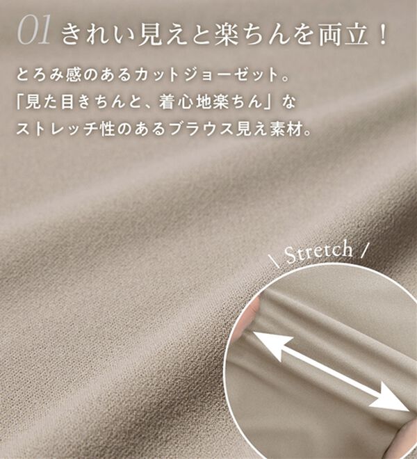 Viola e Viola（ヴィオラ エ ヴィオラ）の「【４つの機能付】楽キレイ袖タックブラウス（ブラウス）」｜詳細画像
