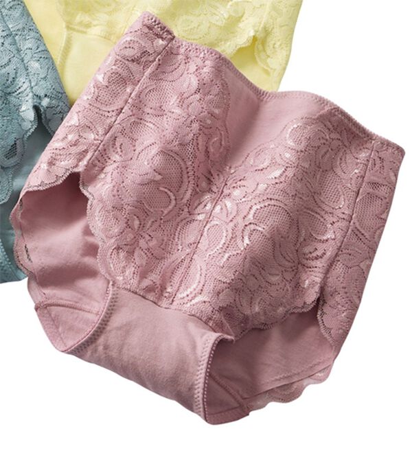 LAVIENNE（ラヴィエンヌ）の「レースがうれしいたっぷりショーツ　単品（ショーツ）」｜ローズピンク