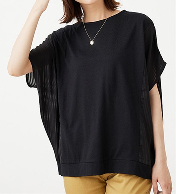 BELLUNA（ベルーナ）の「サイドシャドーストライプ切替チュニック（チュニック）」｜詳細画像