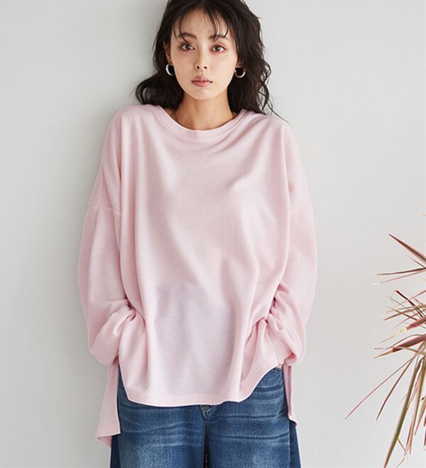 ピンク オーバーサイズ スウェット トレーナー オーバーサイズスウェットT - ベルーナ【公式】