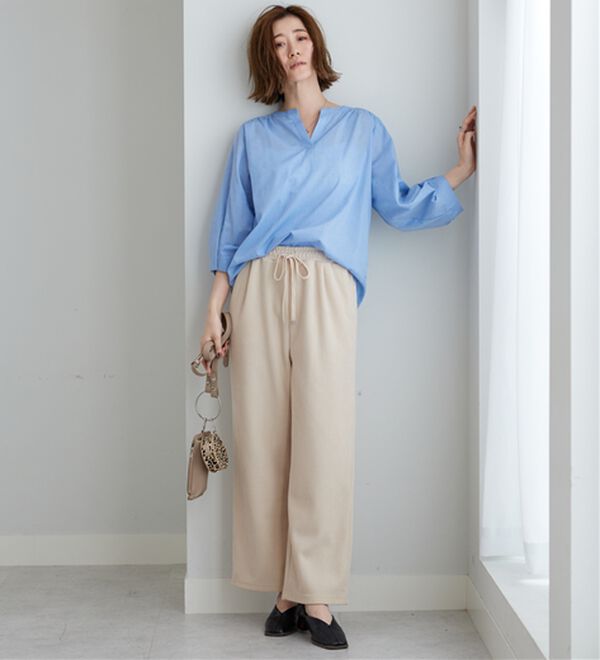 BELLUNA（ベルーナ）の「杢調素材袖タックデザインブラウス（ブラウス）」｜詳細画像