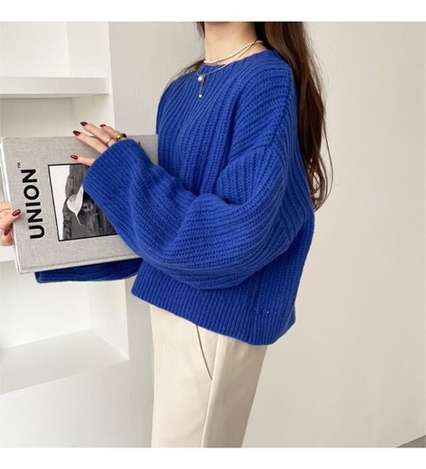 GeeRA（ジーラ）の「ラーベン編モヘアタッチニットトップス（ニット・セーター）」｜詳細画像