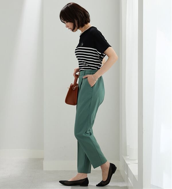 BELLUNA（ベルーナ）の「【選べる2丈】メランジストレッチ素材テーパードパンツ（テーパードパンツ）」｜詳細画像