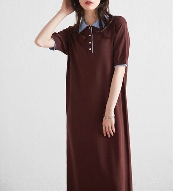 RANAN（ラナン）の「ダブルカラーポロニットワンピース（その他ワンピース）」｜詳細画像