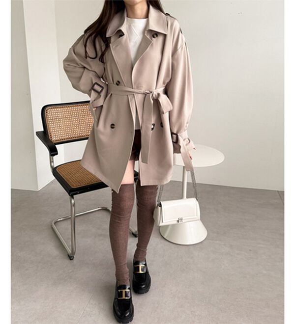 GeeRA（ジーラ）の「ミディ丈Ａライントレンチコート（ハーフコート）」｜詳細画像