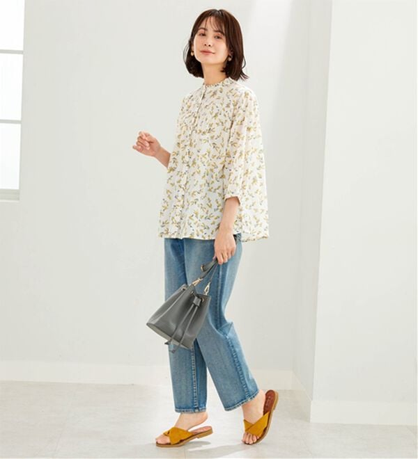 BELLUNA（ベルーナ）の「＜ＩＮＤＩＡ＞胸元シャーリングブラウス（ブラウス）」｜詳細画像