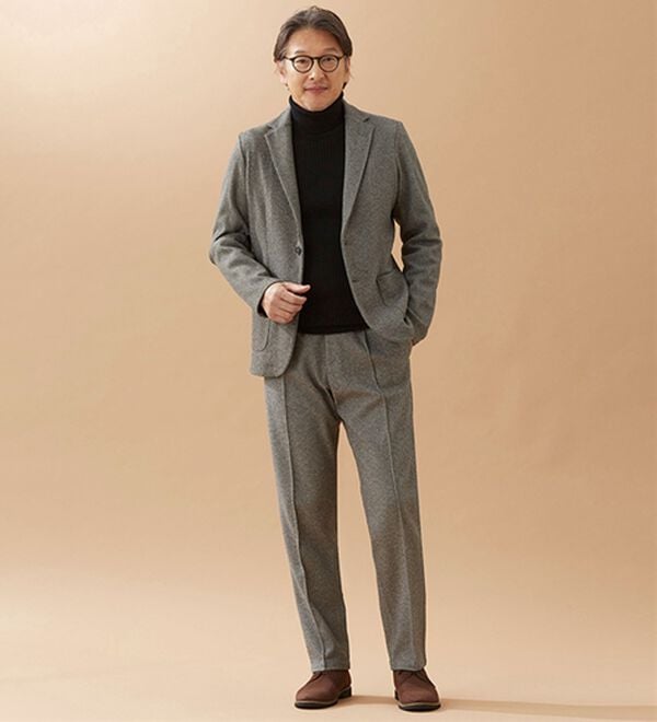 「ツイード調ストレッチセットアップ（ビジネススーツ）」｜詳細画像