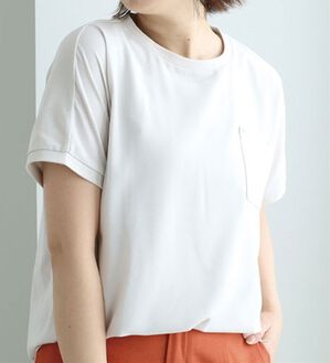 BELLUNA（ベルーナ）の「ジョーゼット切替ポケット付プルオーバー（カットソー）」｜トープ