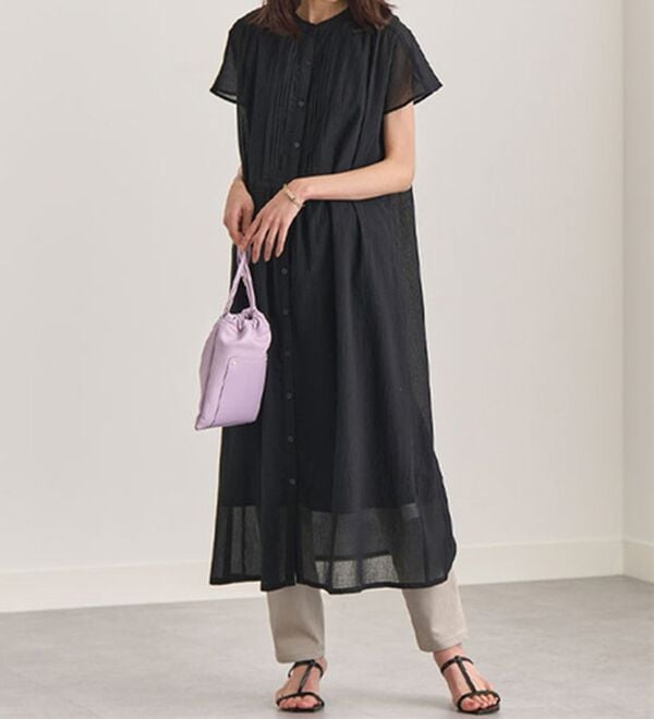 BELLUNA（ベルーナ）の「サラリ速乾！綿サテンストレッチカラーパンツ（フルレングスパンツ）」｜詳細画像