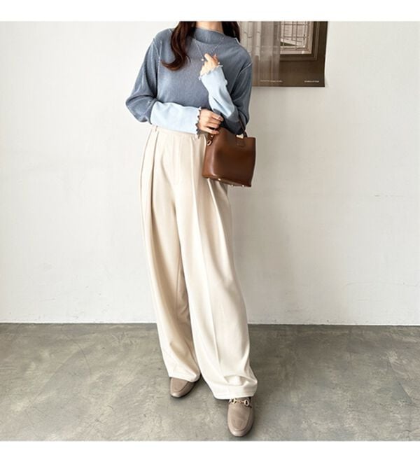 GeeRA（ジーラ）の「異素材ドッキング配色メロープルオーバー（カットソー）」｜詳細画像