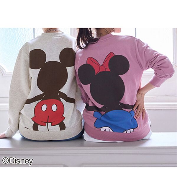 BELLUNA（ベルーナ）の「＜Ｄｉｓｎｅｙ＞【ミッキー＆ミニー】抱き着きプリント裏起毛トレーナー（カットソー）」｜詳細画像