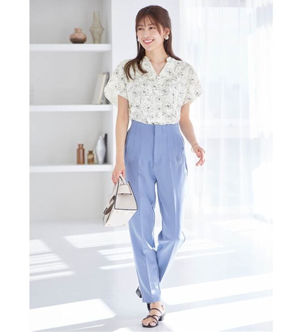 alotta（アロッタ）の「【４つの機能付】ひんやりスキッパーＴシャツブラウス（ブラウス）」｜詳細画像